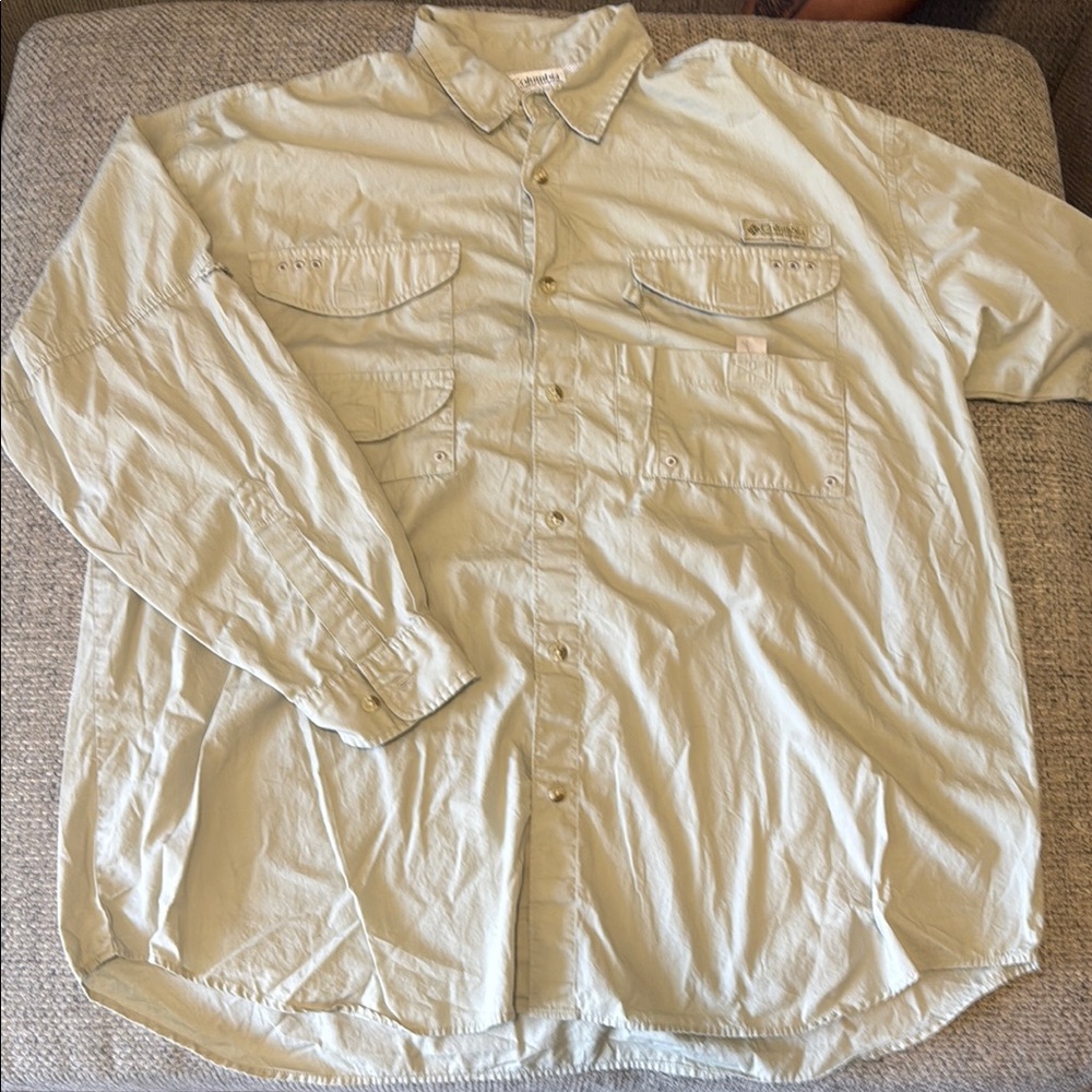 Columbia Sage Green PFG Fishing Shirt